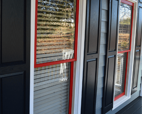 Holly Springs Exterior House Painter _ Red Window Sashes _ Kenneth Axt Painting